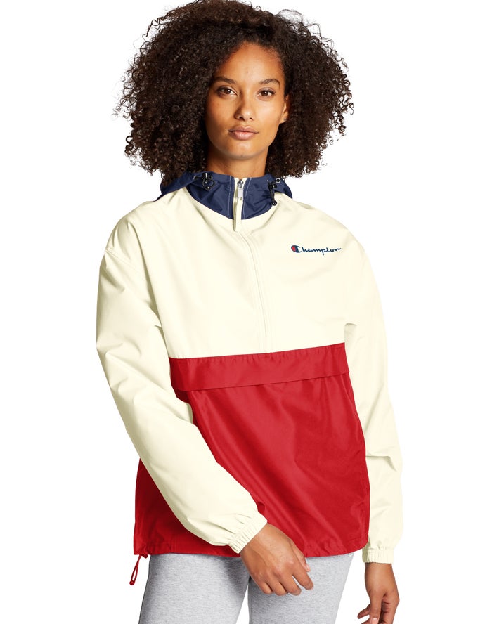 Champion Jas Dames - Room/Rood - Packable Colorblocked ( 974563-GXT )